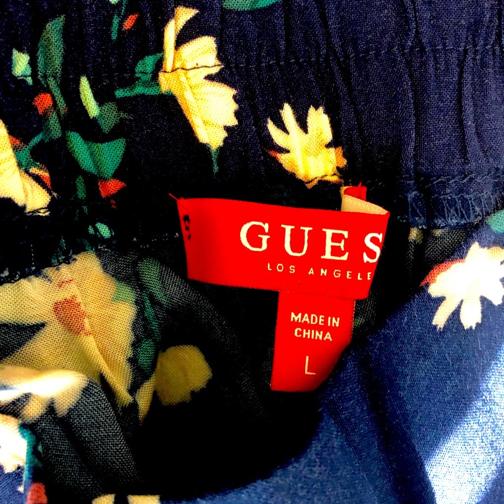 Guess floral wide leg pants